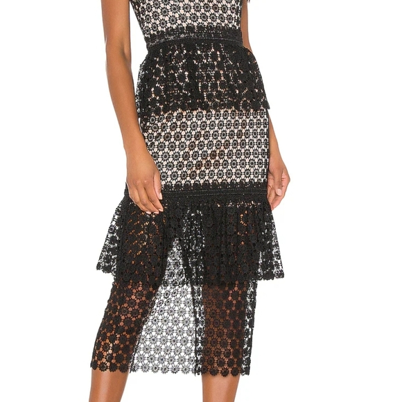 NBD Dolores Black Lace Midi Dress - Picture 3 of 5